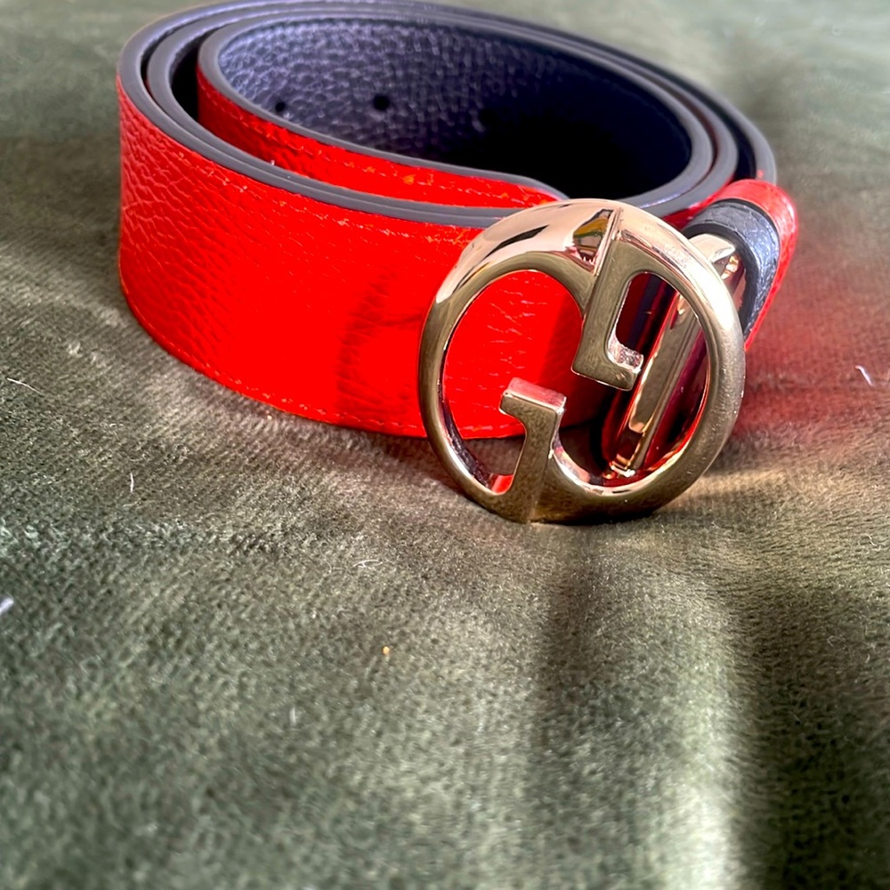Gucci Interlocking G Reversible Leather Belt Euc#… - image 1